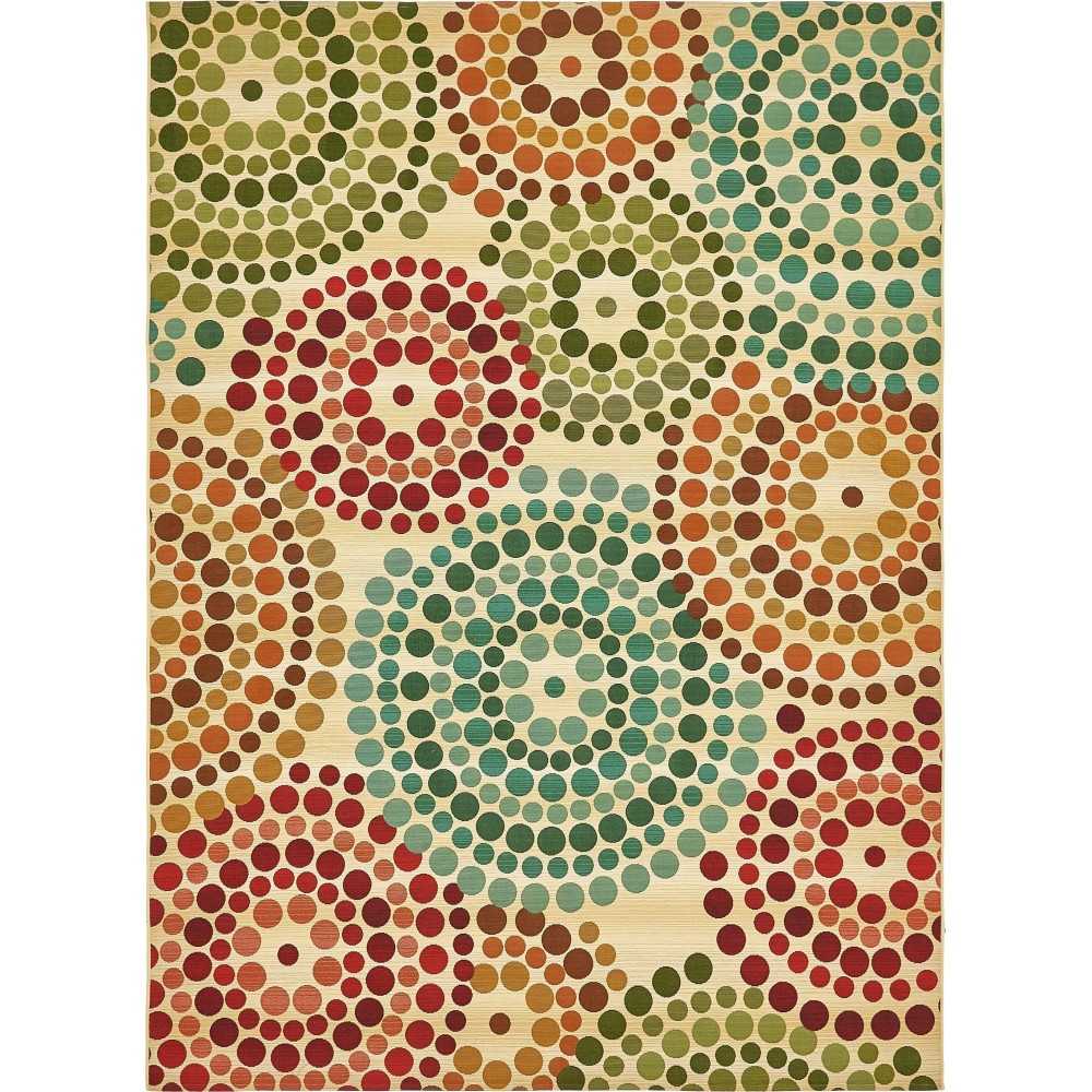 Rug Unique Loom Outdoor Modern Beige Rectangular 8' 0 x 11' 4