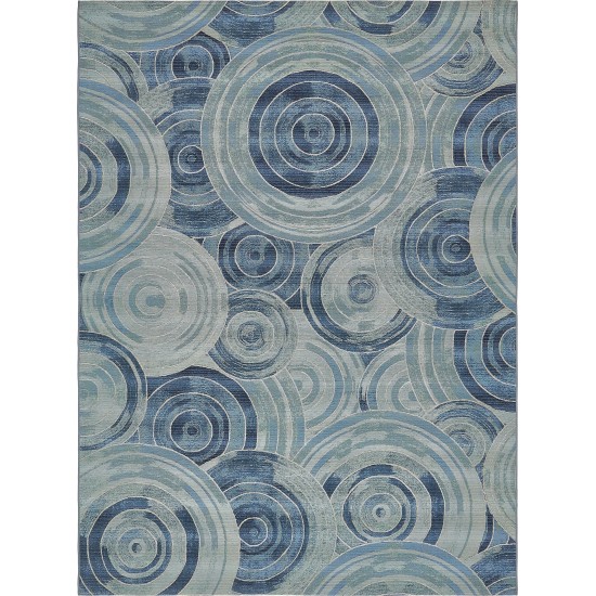 Rug Unique Loom Outdoor Modern Light Blue Rectangular 8' 0 x 11' 4