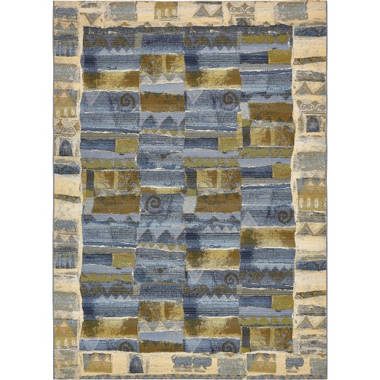 Rug Unique Loom Outdoor Modern Blue Rectangular 8' 0 x 11' 4