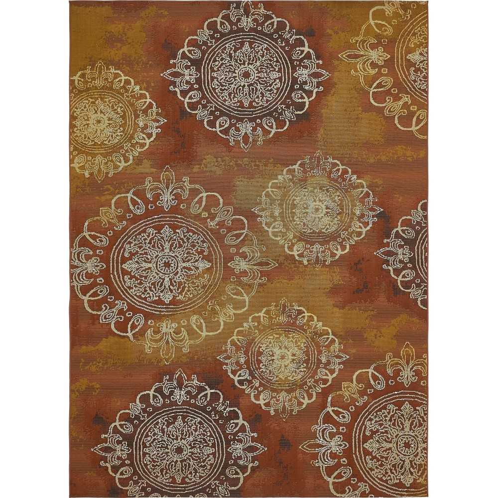 Rug Unique Loom Outdoor Modern Rust Red Rectangular 8' 0 x 11' 4 Rug Unique Loom Outdoor Modern Rust Red Rectangular 8' 0 x 11' 4