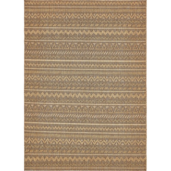 Rug Unique Loom Outdoor Modern Light Brown Rectangular 8' 0 x 11' 4