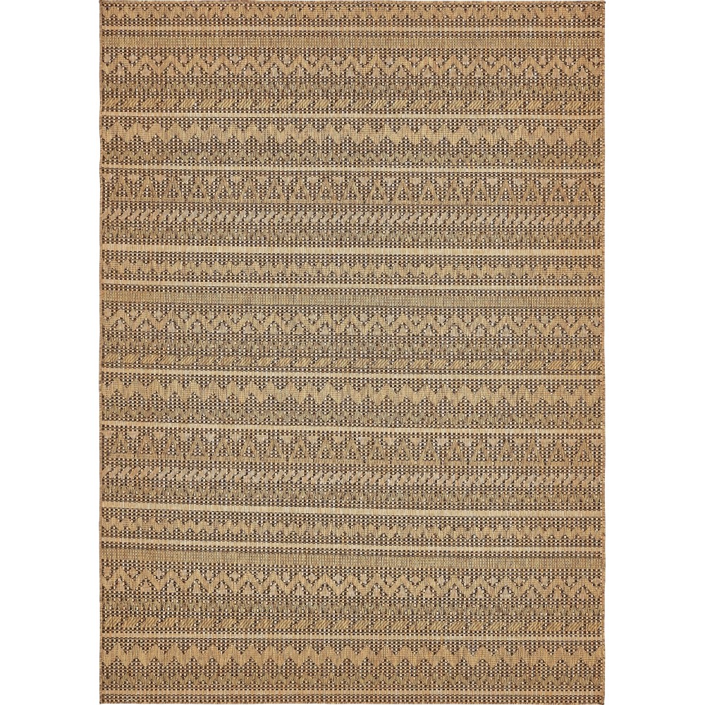 Rug Unique Loom Outdoor Modern Light Brown Rectangular 8' 0 x 11' 4