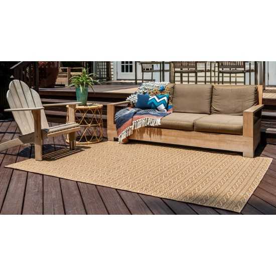 Rug Unique Loom Outdoor Modern Light Brown Rectangular 8' 0 x 11' 4