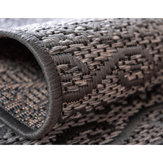 Rug Unique Loom Outdoor Modern Gray Rectangular 8' 0 x 11' 4