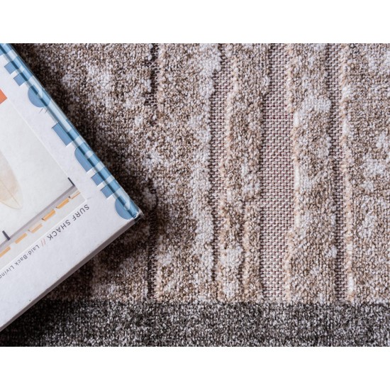 Rug Unique Loom Outdoor Modern Brown Rectangular 8' 0 x 10' 0
