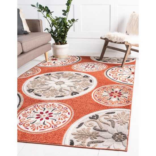 Rug Unique Loom Outdoor Modern Terracotta Rectangular 8' 0 x 10' 0