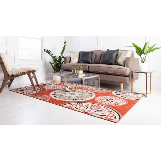 Rug Unique Loom Outdoor Modern Terracotta Rectangular 8' 0 x 10' 0