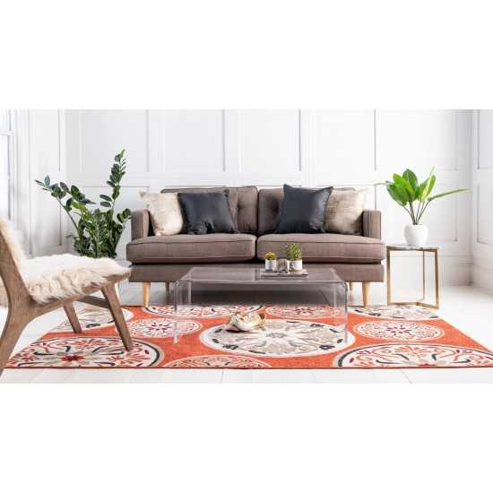 Rug Unique Loom Outdoor Modern Terracotta Rectangular 8' 0 x 10' 0