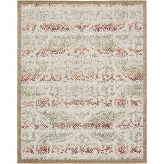 Rug Unique Loom Outdoor Modern Beige Rectangular 8' 0 x 10' 0