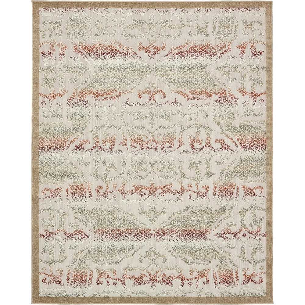 Rug Unique Loom Outdoor Modern Beige Rectangular 8' 0 x 10' 0