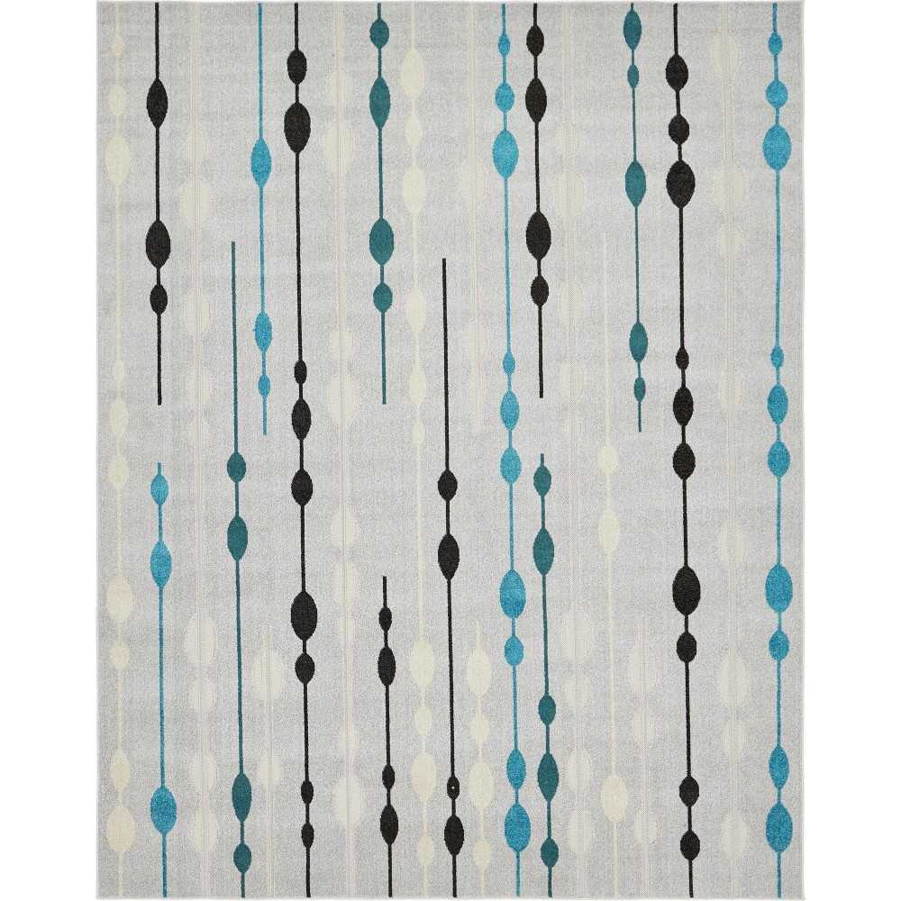 Rug Unique Loom Outdoor Modern Gray Rectangular 8' 0 x 10' 0