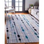 Rug Unique Loom Outdoor Modern Gray Rectangular 8' 0 x 10' 0