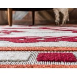 Rug Unique Loom Outdoor Modern Burgundy Rectangular 8' 0 x 10' 0