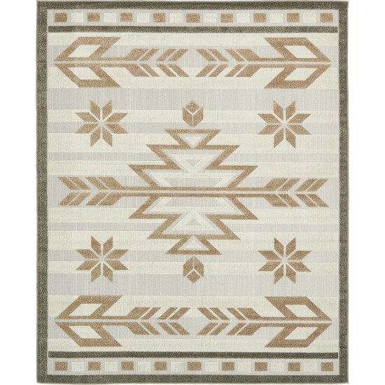 Rug Unique Loom Outdoor Modern Light Brown Rectangular 8' 0 x 10' 0