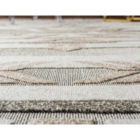 Rug Unique Loom Outdoor Modern Light Brown Rectangular 8' 0 x 10' 0