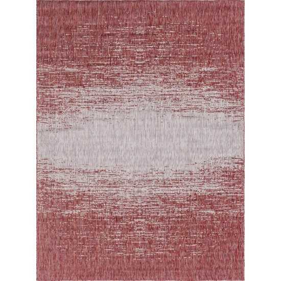 Rug Unique Loom Outdoor Modern Rust Red Rectangular 7' 0 x 10' 0