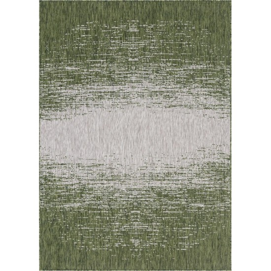 Rug Unique Loom Outdoor Modern Green Rectangular 7' 0 x 10' 0