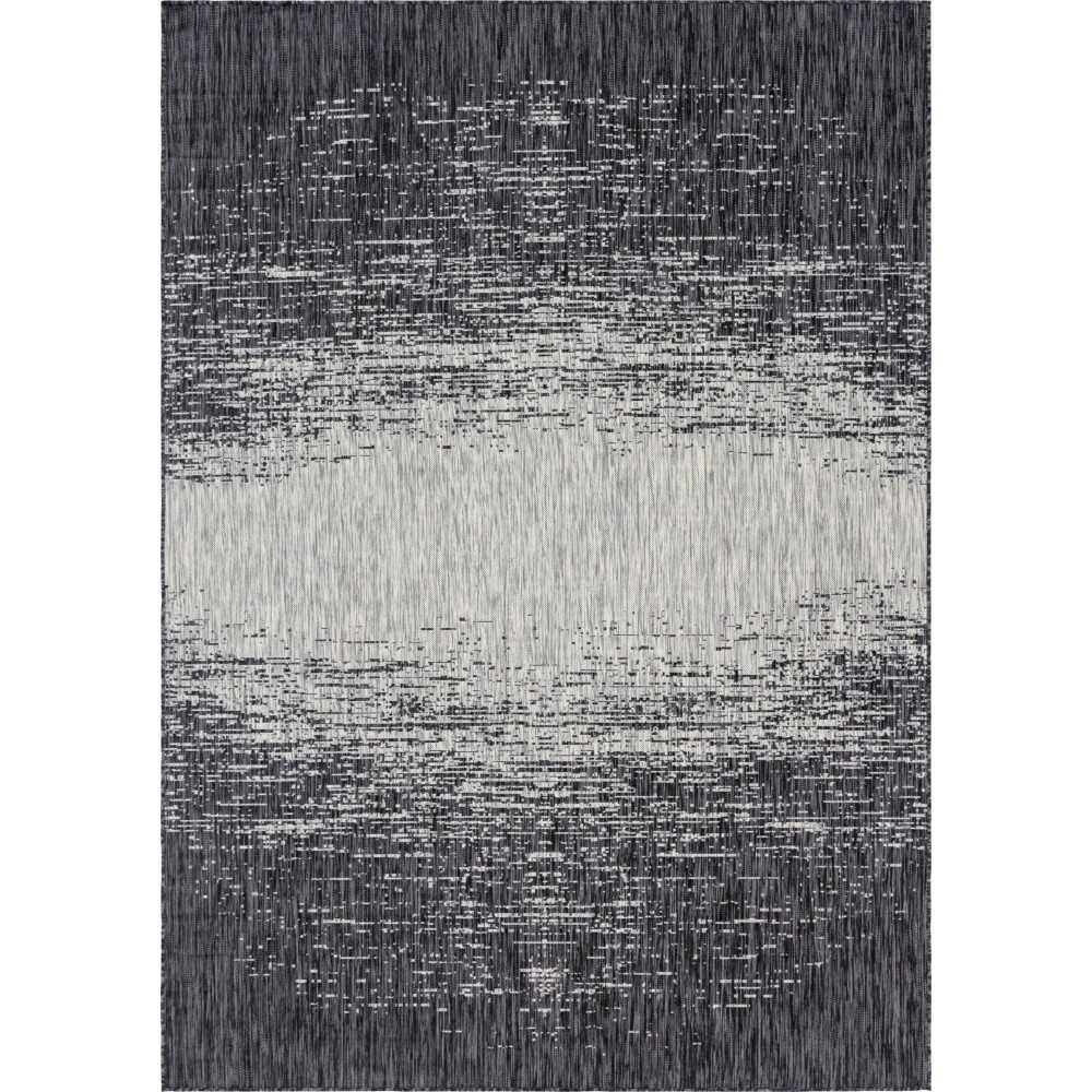 Rug Unique Loom Outdoor Modern Gray Rectangular 7' 0 x 10' 0