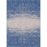 Rug Unique Loom Outdoor Modern Blue Rectangular 7' 0 x 10' 0