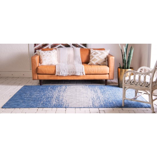 Rug Unique Loom Outdoor Modern Blue Rectangular 7' 0 x 10' 0