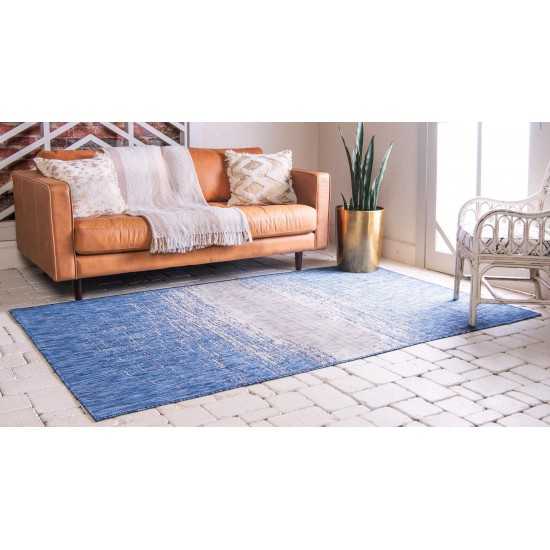 Rug Unique Loom Outdoor Modern Blue Rectangular 7' 0 x 10' 0