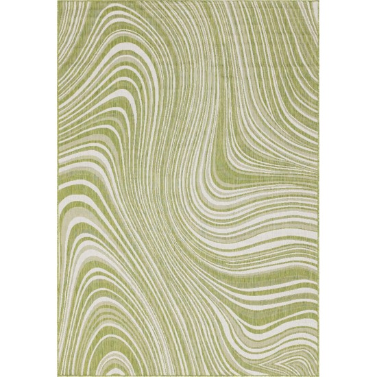 Rug Unique Loom Outdoor Modern Green Rectangular 7' 0 x 10' 0