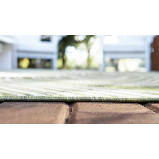 Rug Unique Loom Outdoor Modern Green Rectangular 7' 0 x 10' 0