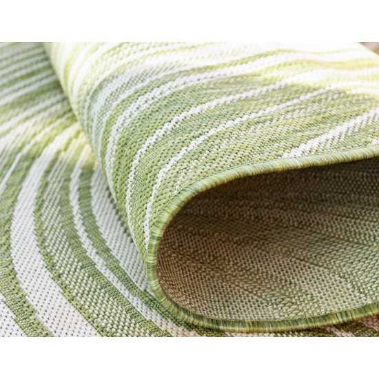Rug Unique Loom Outdoor Modern Green Rectangular 7' 0 x 10' 0