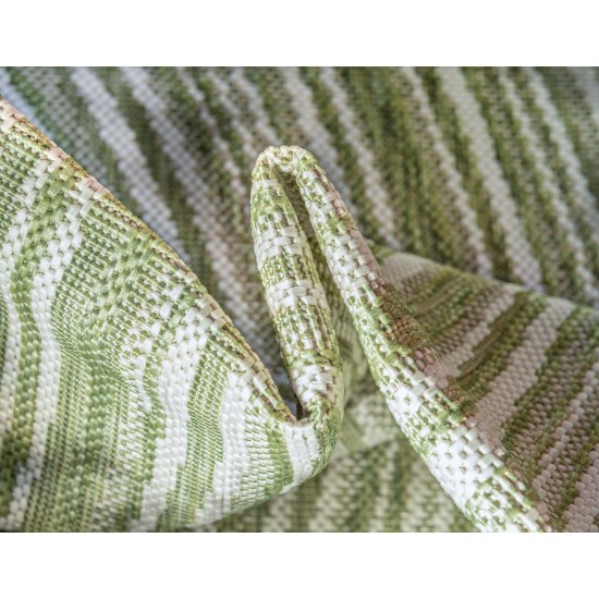 Rug Unique Loom Outdoor Modern Green Rectangular 7' 0 x 10' 0