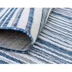 Rug Unique Loom Outdoor Modern Navy Blue Rectangular 7' 0 x 10' 0