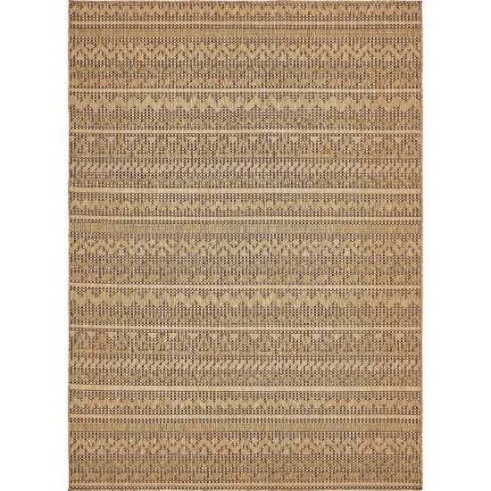 Rug Unique Loom Outdoor Modern Light Brown Rectangular 7' 0 x 10' 0