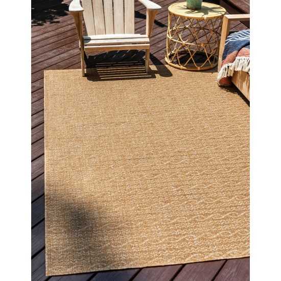 Rug Unique Loom Outdoor Modern Light Brown Rectangular 7' 0 x 10' 0