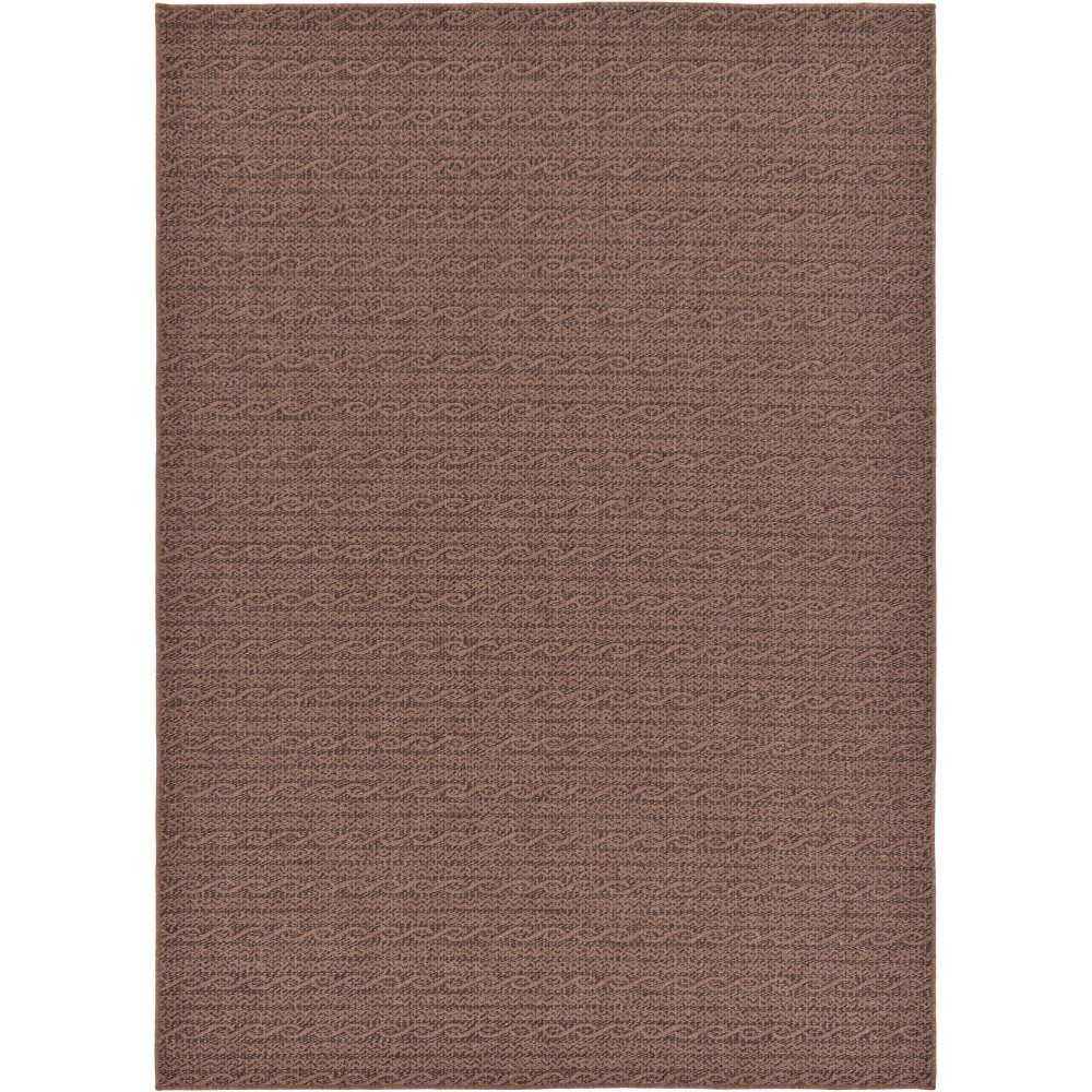 Rug Unique Loom Outdoor Modern Brown Rectangular 7' 0 x 10' 0