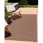 Rug Unique Loom Outdoor Modern Brown Rectangular 7' 0 x 10' 0