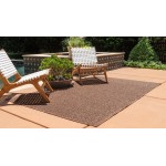 Rug Unique Loom Outdoor Modern Brown Rectangular 7' 0 x 10' 0