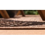 Rug Unique Loom Outdoor Modern Brown Rectangular 7' 0 x 10' 0