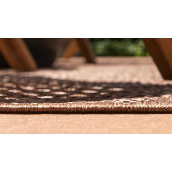 Rug Unique Loom Outdoor Modern Brown Rectangular 7' 0 x 10' 0