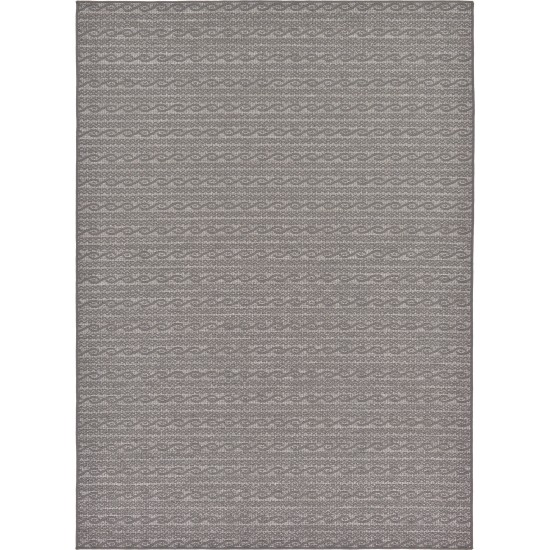 Rug Unique Loom Outdoor Modern Gray Rectangular 7' 0 x 10' 0