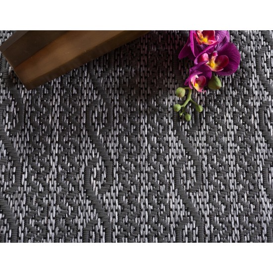 Rug Unique Loom Outdoor Modern Gray Rectangular 7' 0 x 10' 0