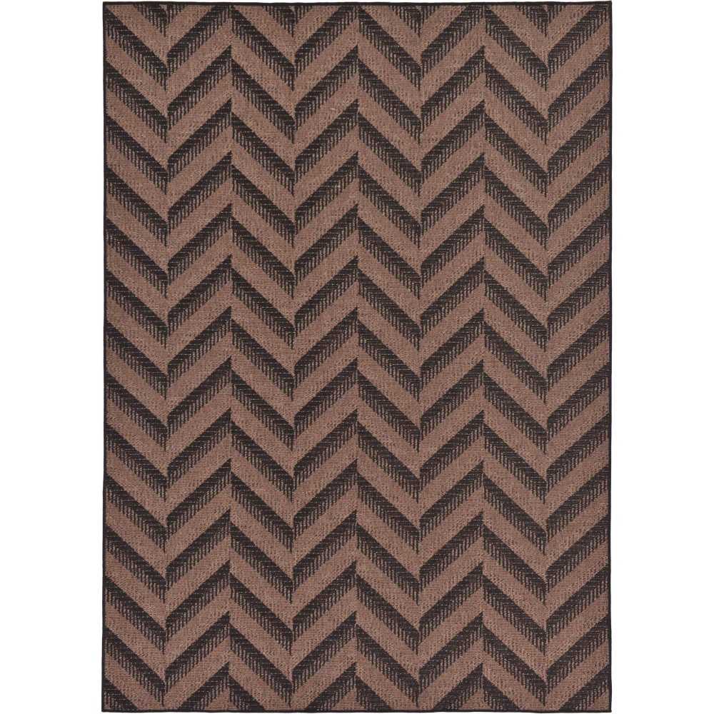 Rug Unique Loom Outdoor Modern Brown Rectangular 7' 0 x 10' 0