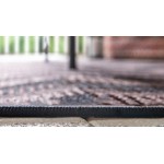 Rug Unique Loom Outdoor Modern Brown Rectangular 7' 0 x 10' 0