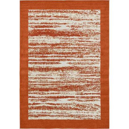 Rug Unique Loom Outdoor Modern Terracotta Rectangular 7' 0 x 10' 0