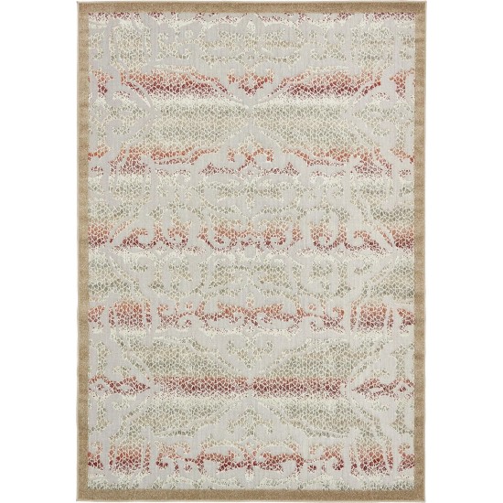 Rug Unique Loom Outdoor Modern Beige Rectangular 7' 0 x 10' 0