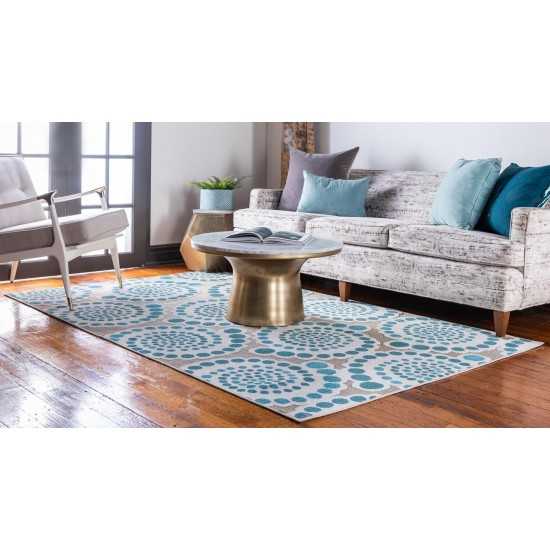 Rug Unique Loom Outdoor Modern Ivory Rectangular 7' 0 x 10' 0