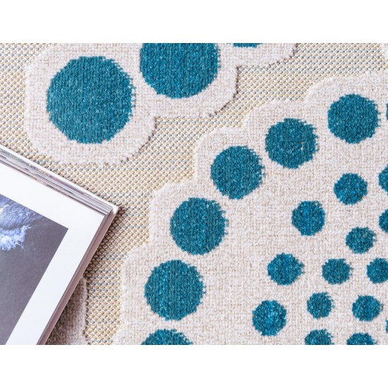 Rug Unique Loom Outdoor Modern Ivory Rectangular 7' 0 x 10' 0