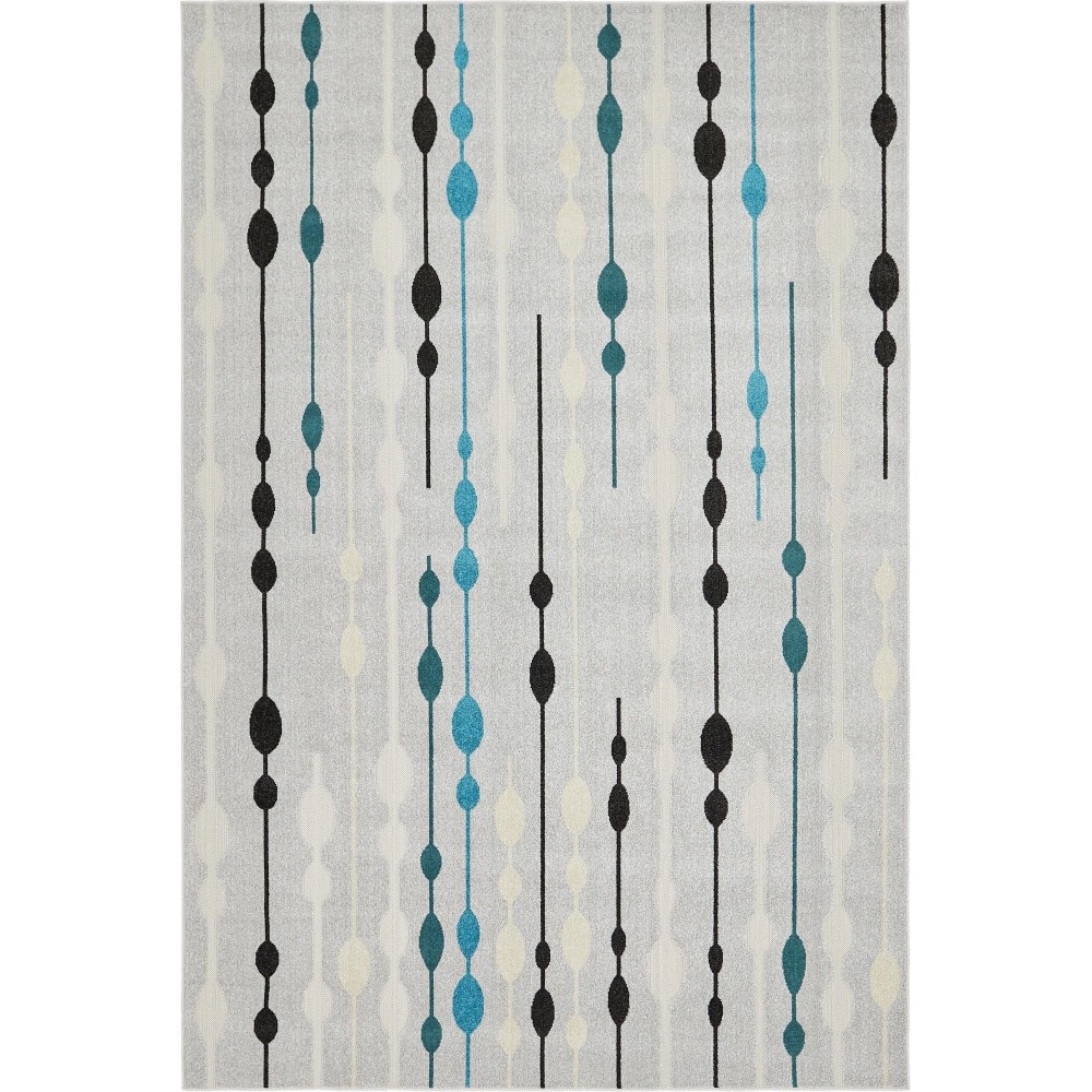 Rug Unique Loom Outdoor Modern Gray Rectangular 7' 0 x 10' 0