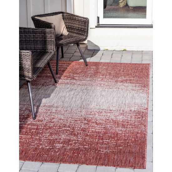 Rug Unique Loom Outdoor Modern Rust Red Rectangular 6' 0 x 9' 0