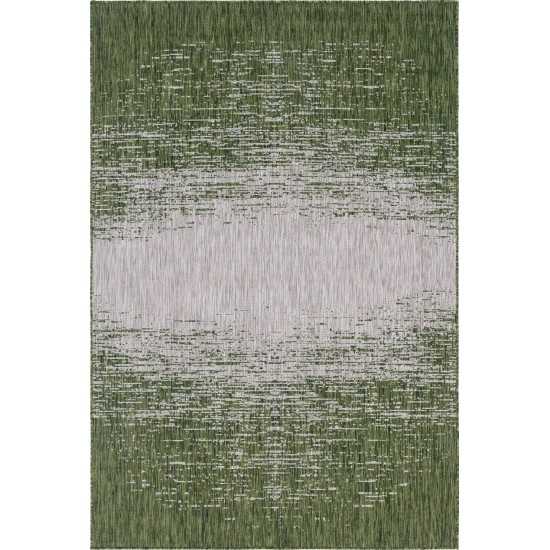 Rug Unique Loom Outdoor Modern Green Rectangular 6' 0 x 9' 0