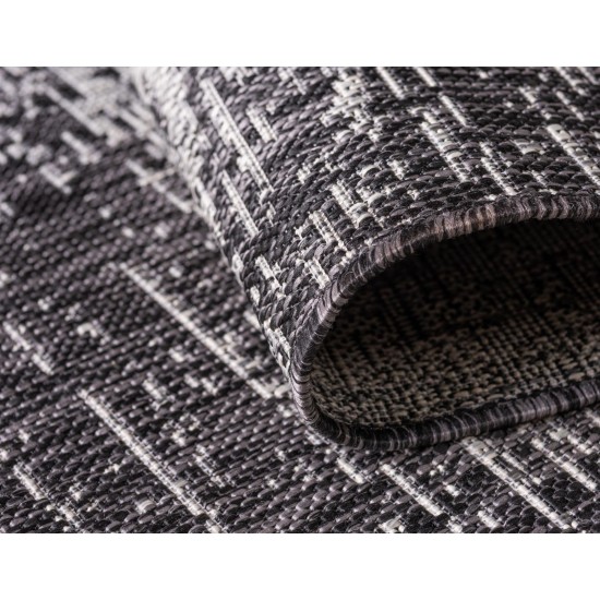 Rug Unique Loom Outdoor Modern Gray Rectangular 6' 0 x 9' 0