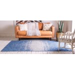 Rug Unique Loom Outdoor Modern Blue Rectangular 6' 0 x 9' 0